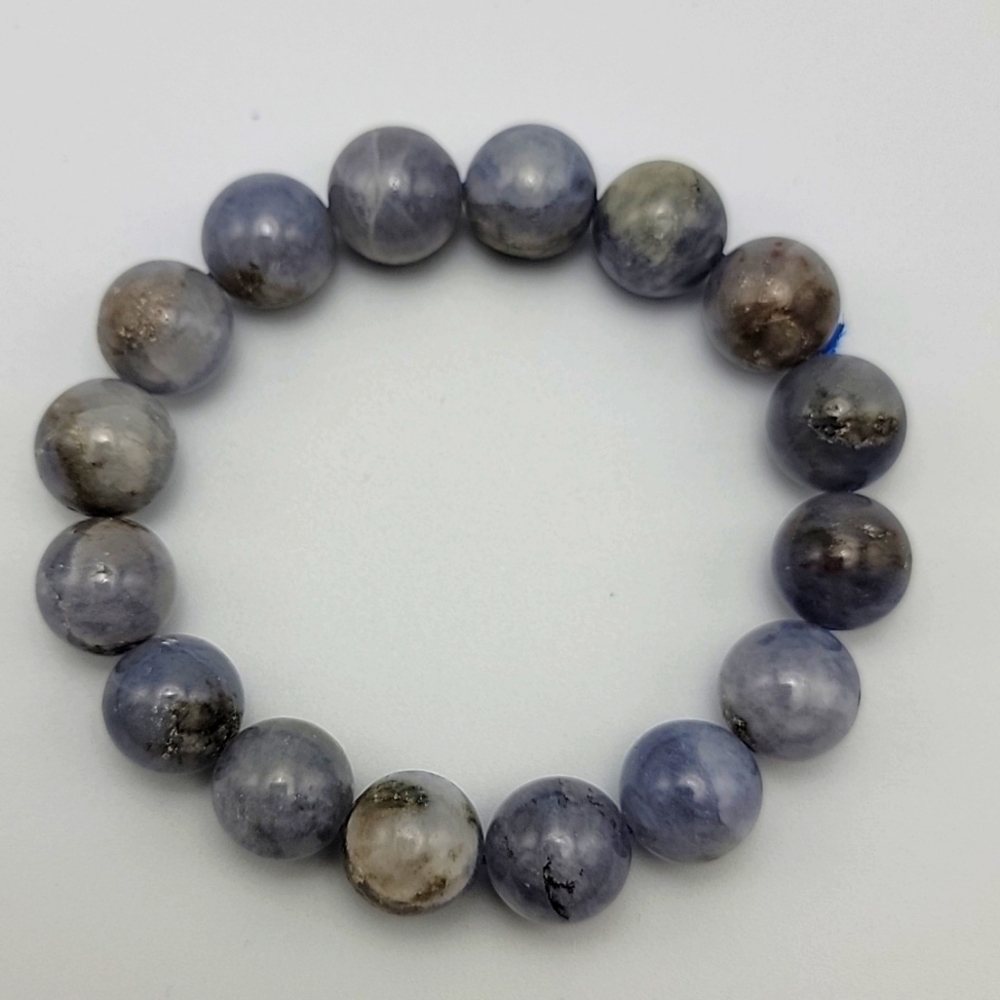 13.4mm Natural Tanzania Tanzanite Blue Zoisite Gemstone Beads Beaded Bracelet - Picture 8 of 8